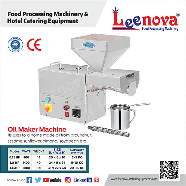 Oil Maker Machine - Leenova Kitchen Equipments Pvt. Ltd.